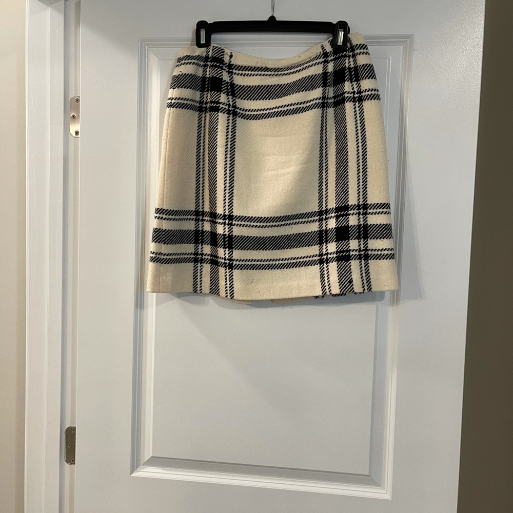 Talbots fun checkered wool skirt